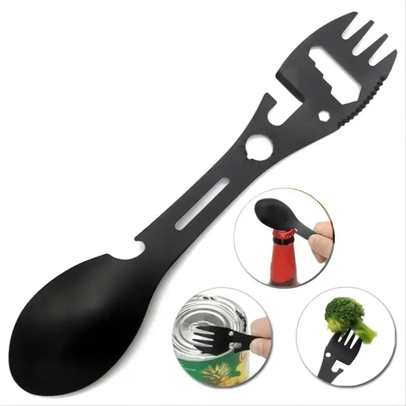 Outdoor fork spoon Versatile outdoor camping tool Fork lightweight spoon openers for tactical survival utility for easy