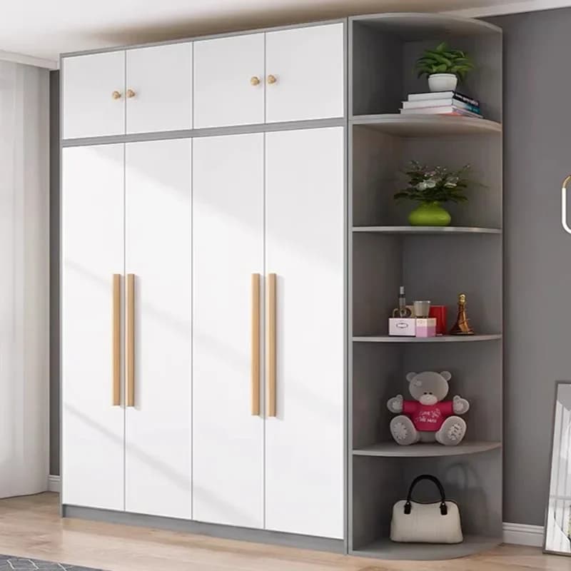 Armadio Organizzatore con Ripiani, Stile Nordico di Lusso, per Soggiorno e Camera da Letto, Mobile Contenitore