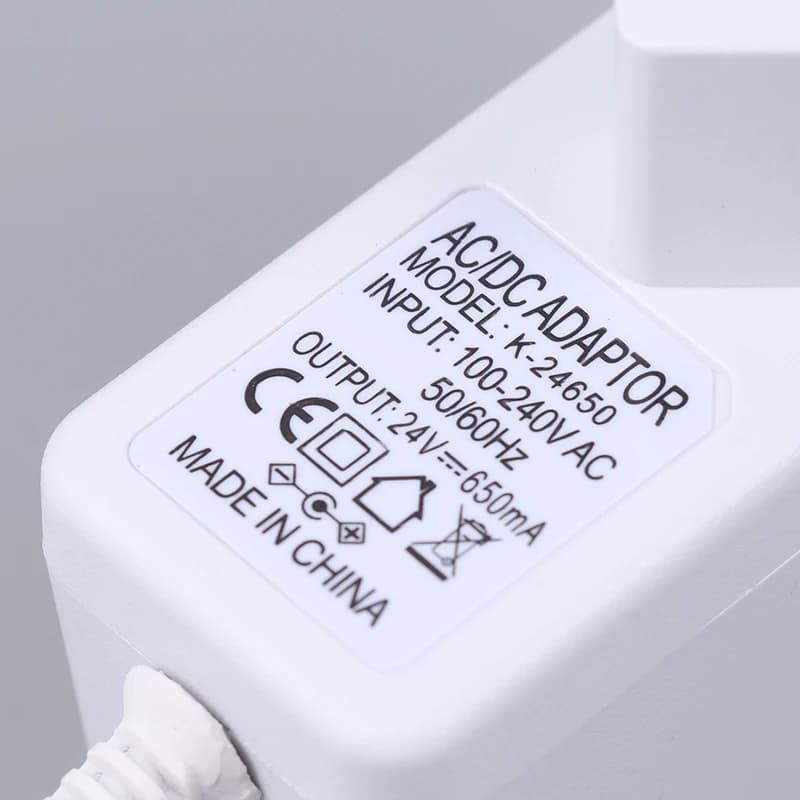EU Plug 24V 650mA Power Adapter for Aromatherapy Humidifier, Universal Voltage