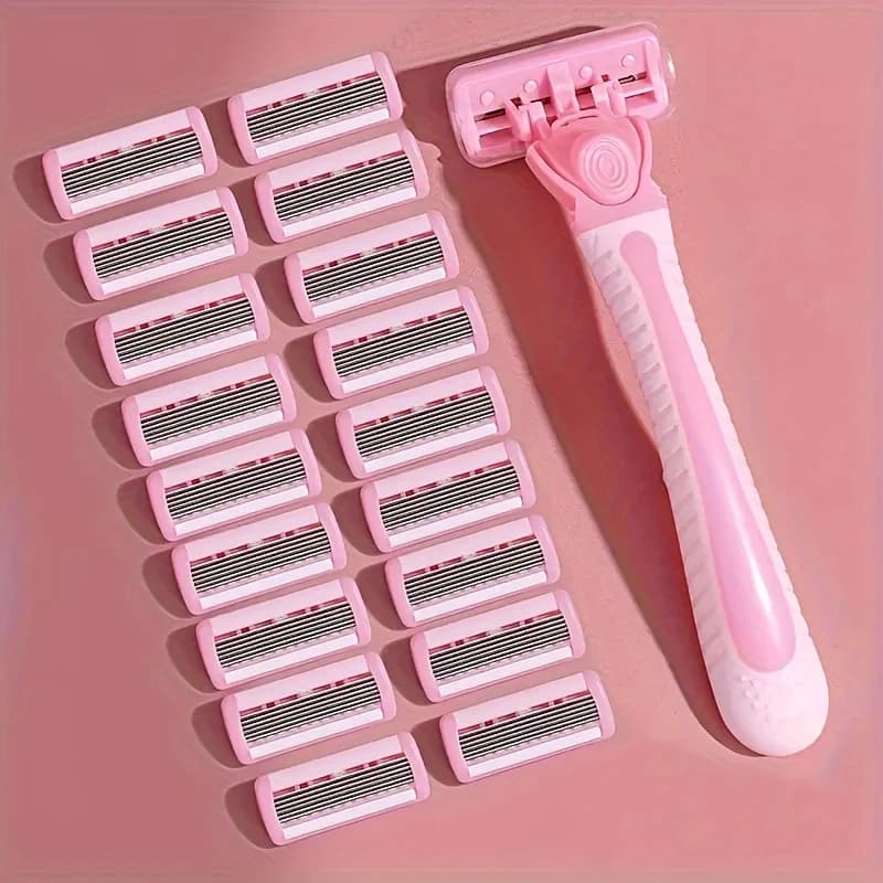 Rasoio di Sicurezza per Donne, 1 Pezzo, Lame Manuali per Rasatura Barba, Peli Corporei, Bikini, Ascelle, Cosce, Rasoio Portatile