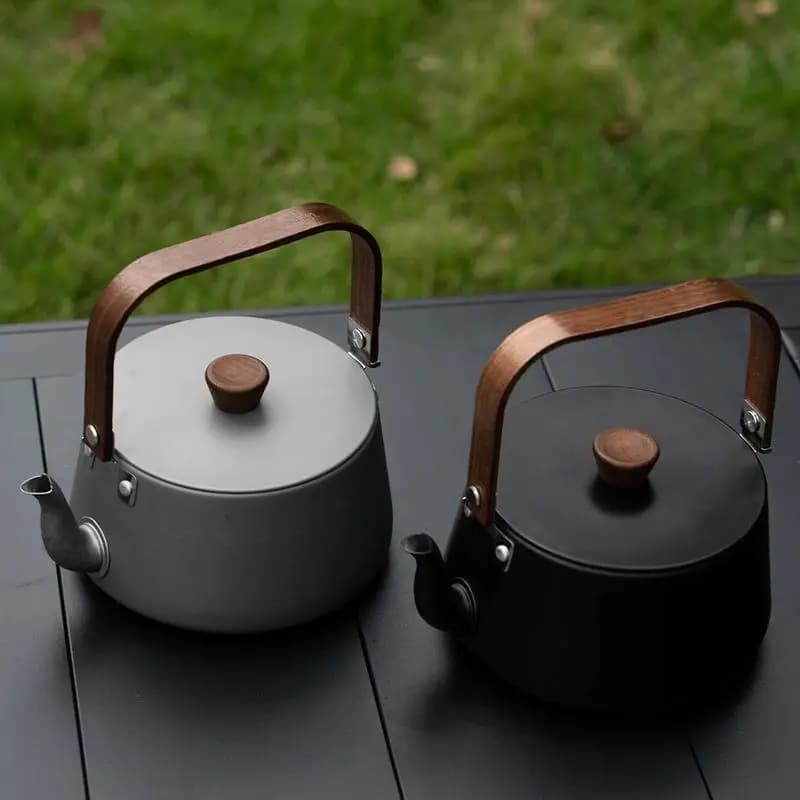 Camping teapot 1.1 liters Camping coffee maker Portable outdoor water kettle Aluminum alloy Pinic coffee maker for camping pots