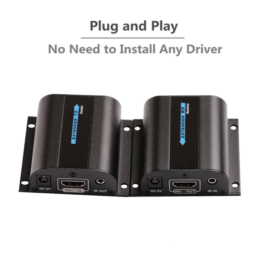 HDMI 60m 1080P Ethernet cable extender via CAT6 network cable transmitter and video receiver RJ45 for TV laptop PC
