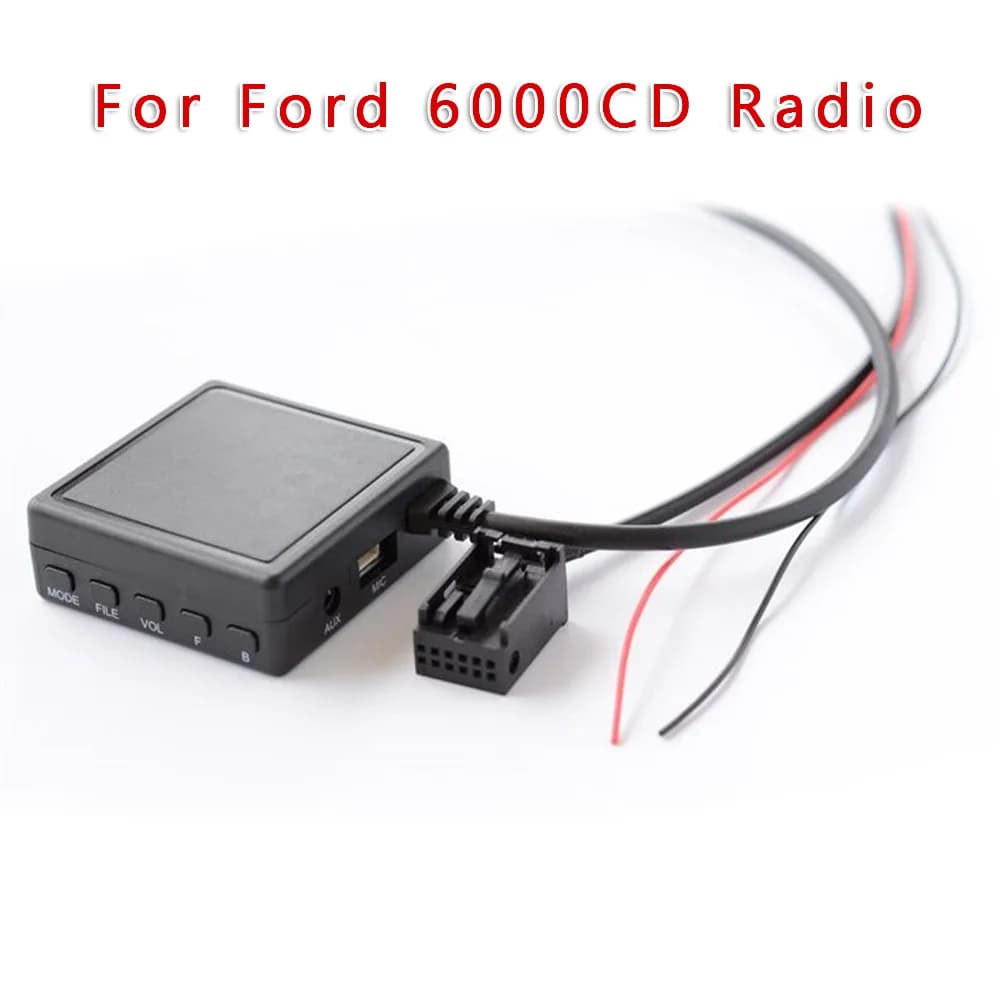 Adattatore Audio per Auto a 12 Pin per Radio Ford 6000CD con Supporto AUX USB TF e Microfono per Integrazione Audio da Smartphone e Tablet