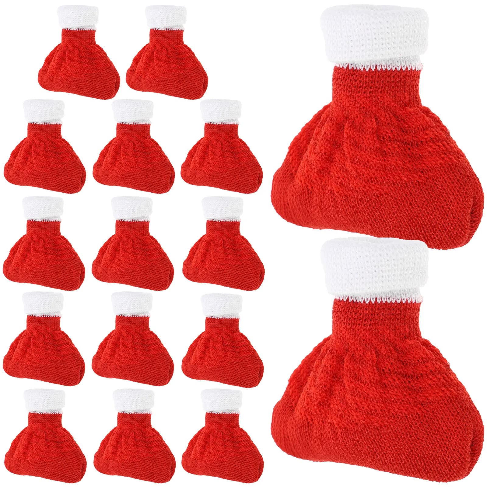 Set di 16 Coprigambe per Sedie, Protezioni per Gambe di Tavoli Natalizi, Decorazioni per la Casa, Antigraffio, Accessori per Sedie Natalizie