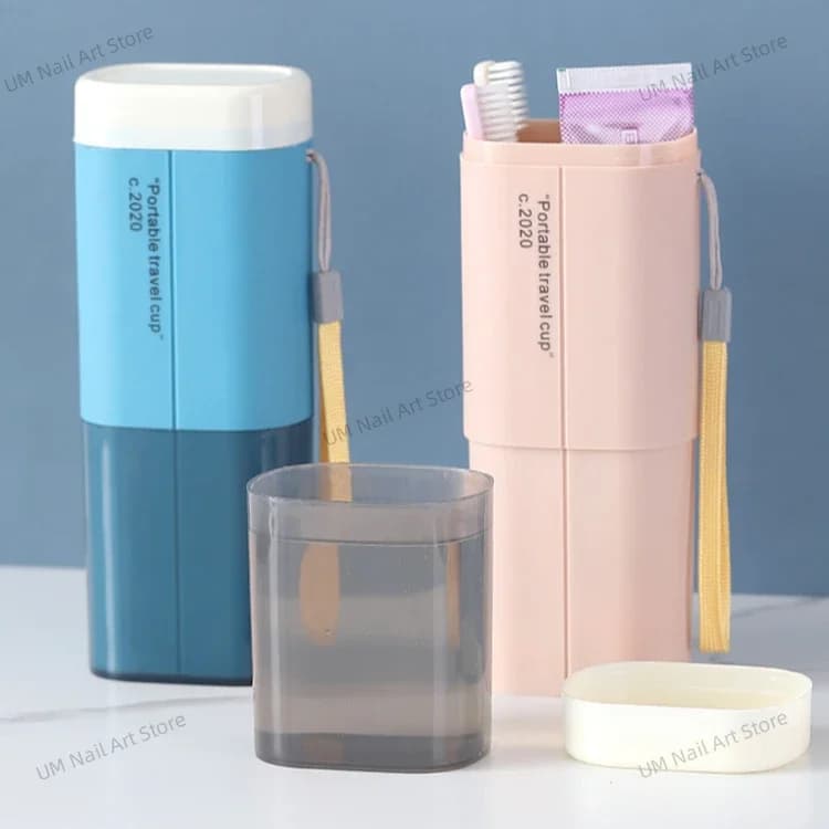 Porta spazzolino da viaggio, porta dentifricio, scatola portaoggetti, custodia portatile per spazzolino da denti, per accessori da bagno da viaggio all'aperto