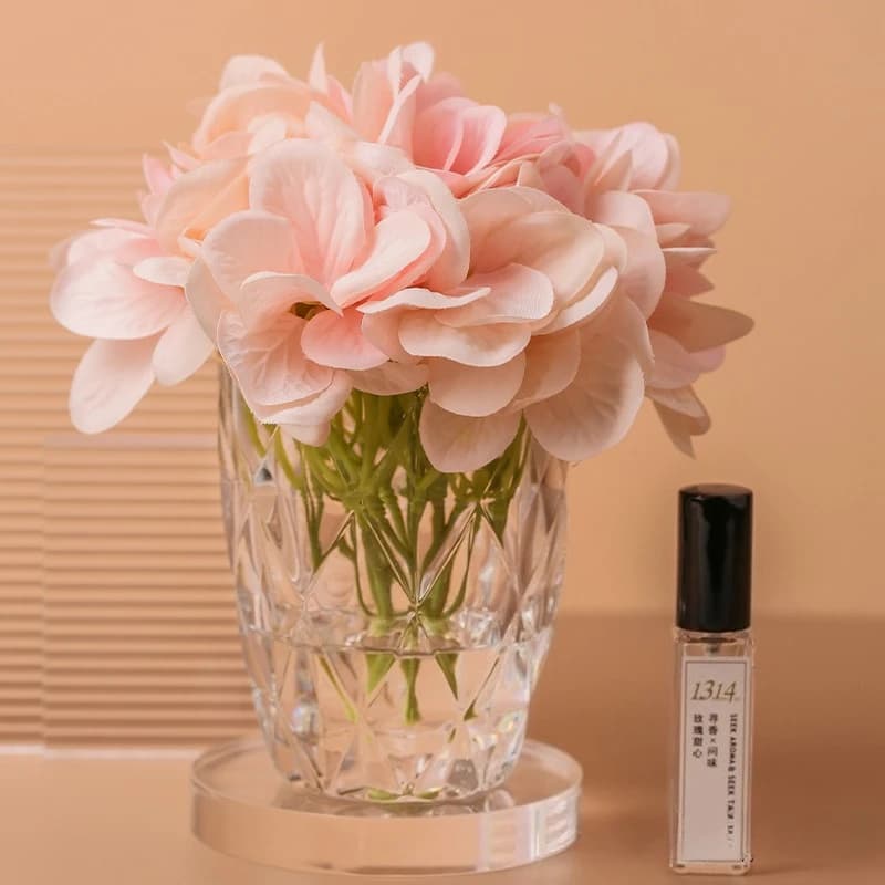 Fiore di seta di ortensia artificiale con olio essenziale da 10 ml per centrotavola nuziali bouquet decorazioni floreali fai da te decorazioni per la casa