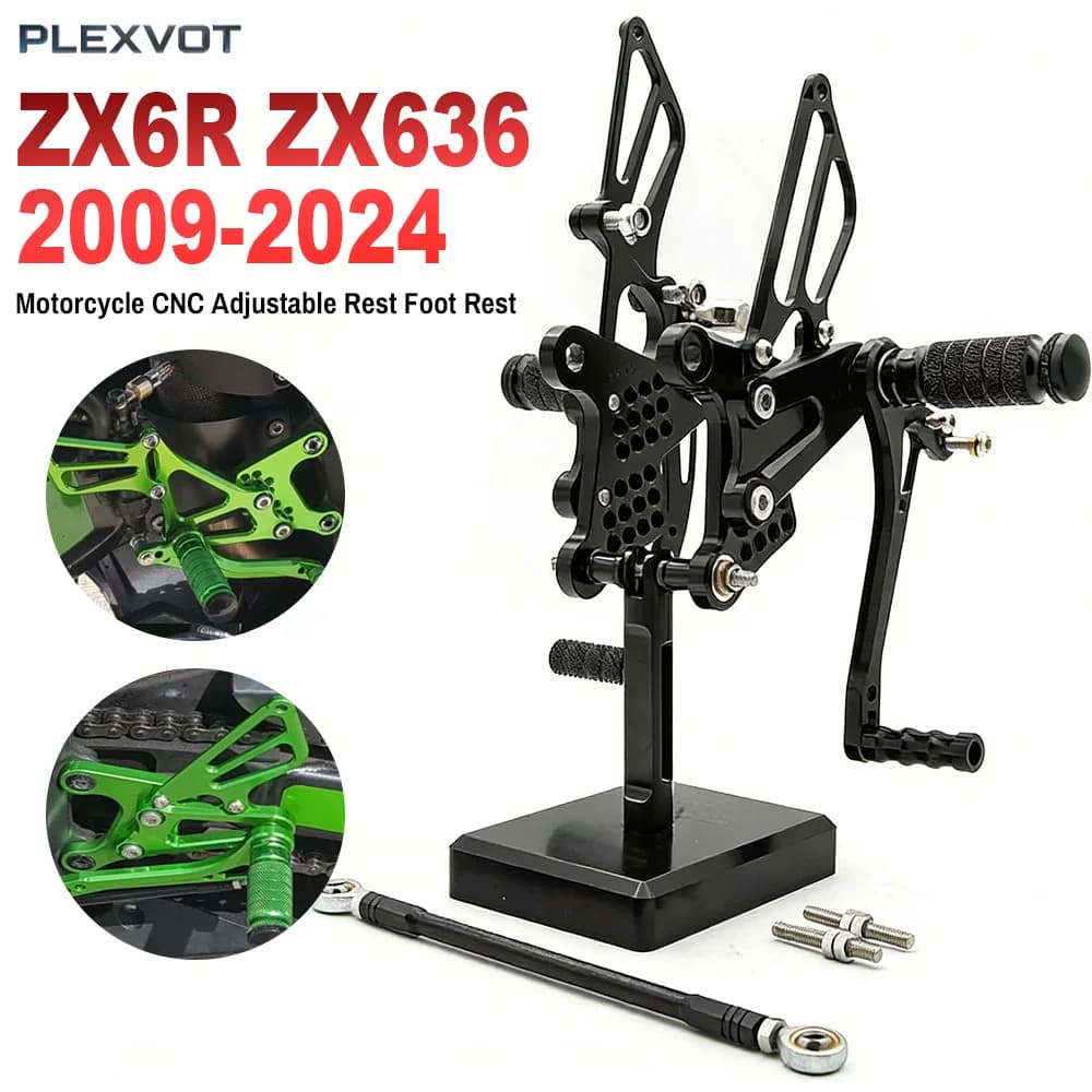 Pedane Regolabili Posteriori ZX 6R 636 09-24 per Kawasaki Ninja ZX6R ZX636 ZX-6R 2009-2020 2021 2022 2023 2024