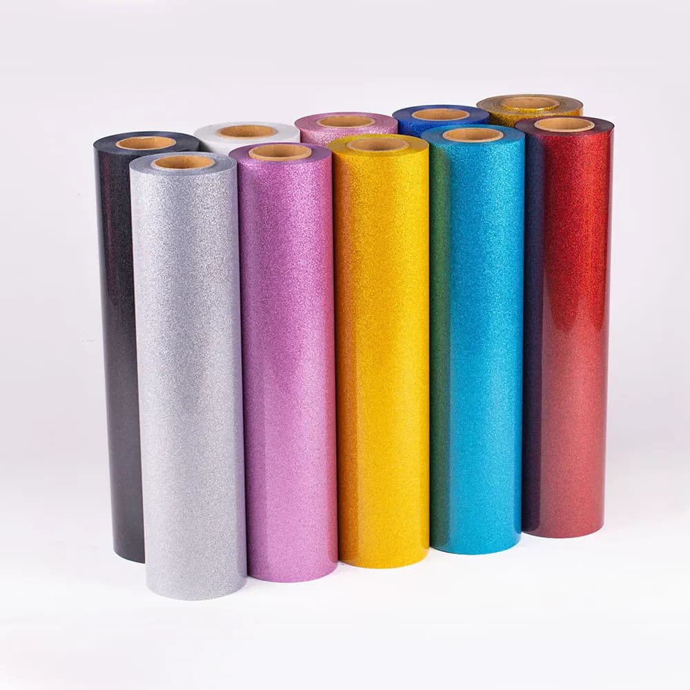 Vinile HTV glitterato, vinile a trasferimento termico per magliette, ferro su vinile per tutte le macchine da taglio, facile da tagliare e erbacce