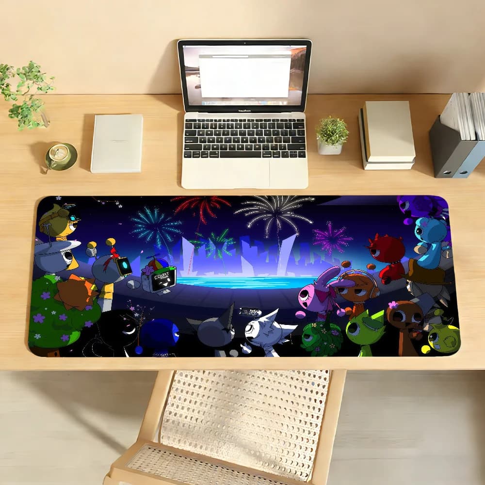 Tappetino per Mouse Cartoon S-Sprunkis Antiscivolo con Bordo Bloccato, Tappetino da Scrivania per PC e Laptop, Accessori in Gomma per Ufficio, Tappeto XXL per Tastiera e Giochi