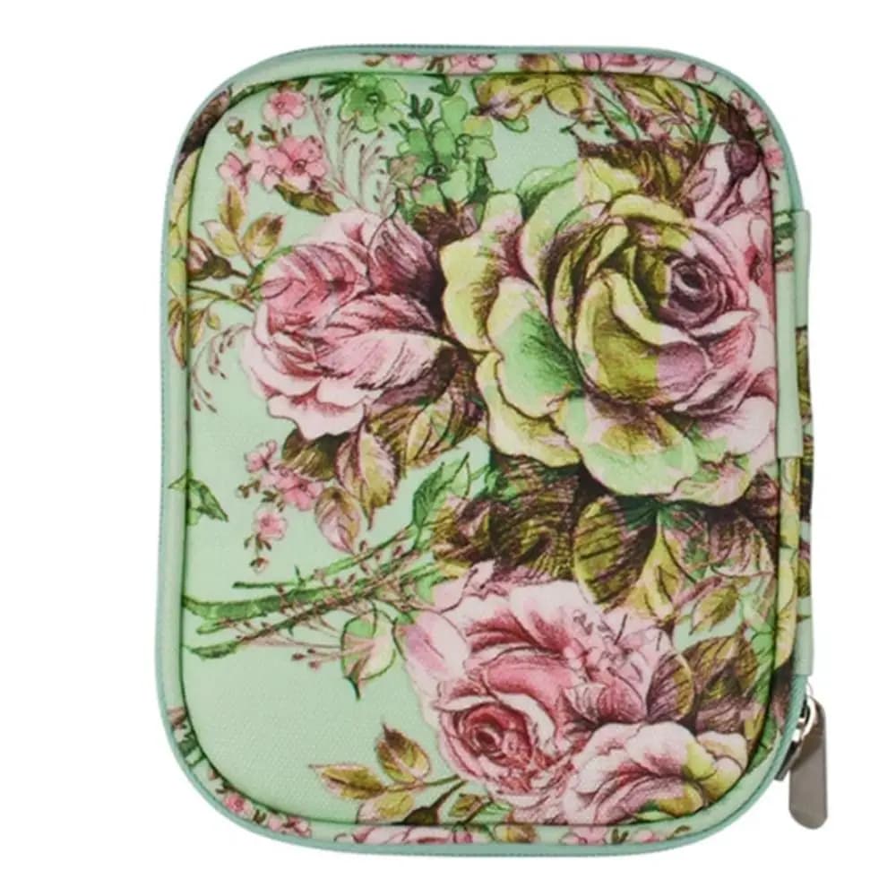 Oxford Cloth 2 Layer Crochet Hook Pouch 17.5x14cm Zipper Empty Knitting Kit Case with Web Pocket Rectangle Sewing Kit Bag