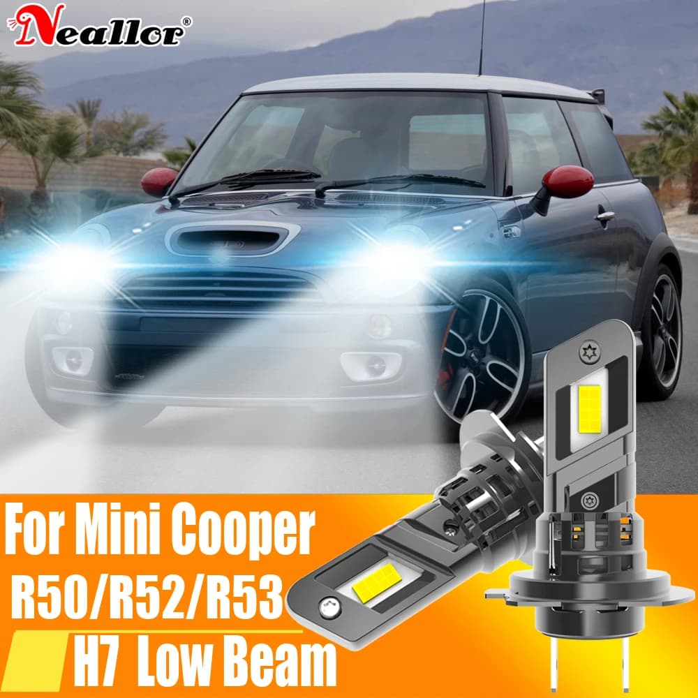 2 pz ad alta potenza H7 Led faro Canbus H18 auto lampadina 6000K luce bianca Moto Turbo diodo lampada 12v 55w per Mini Cooper R50 R52 R53