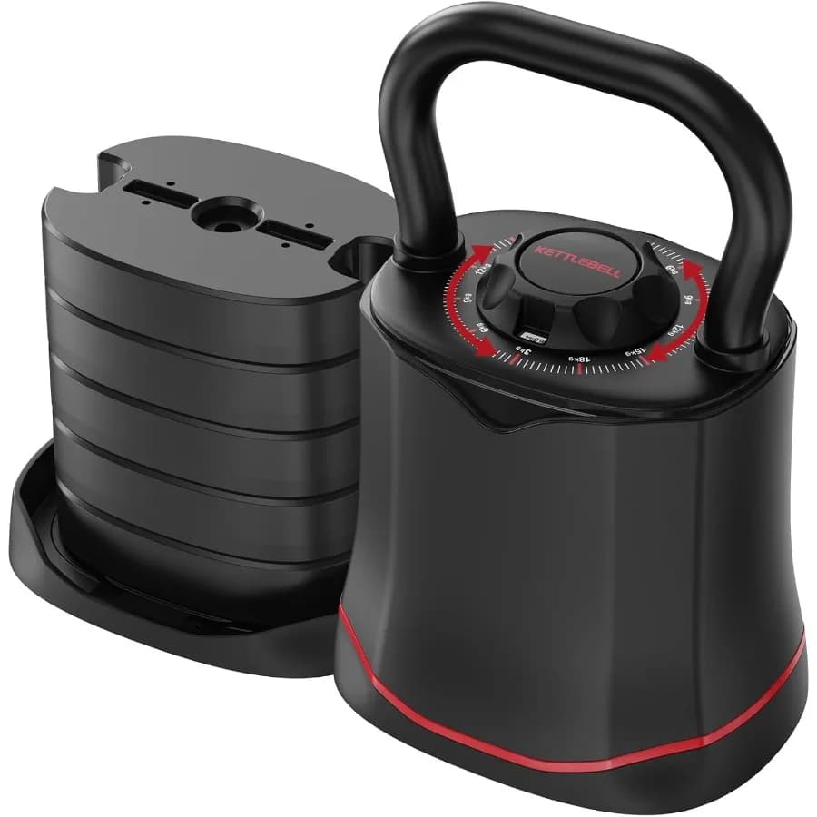Adjustable Kettlebell weight set: quickly adjust weights, comfortable grip, ergonomic kettlebell set for home gym