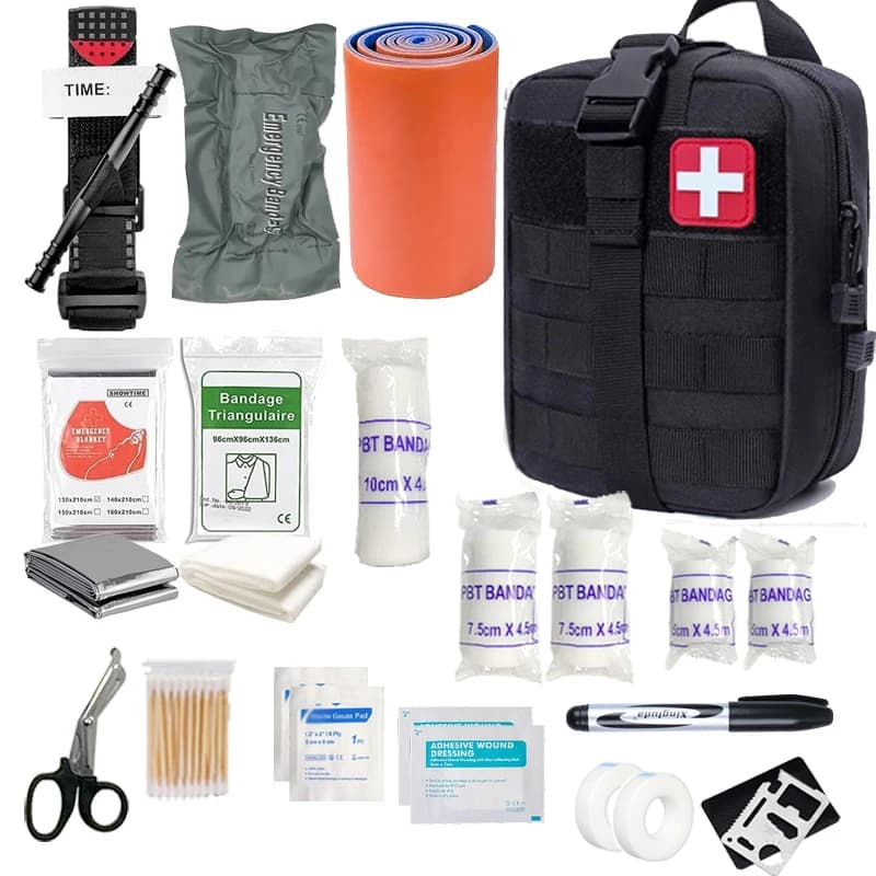 Kit di pronto soccorso IFAK da 70 pezzi con laccio emostatico, kit medico EMT IFAK, zaino di sopravvivenza di emergenza, forniture per attrezzature da campeggio