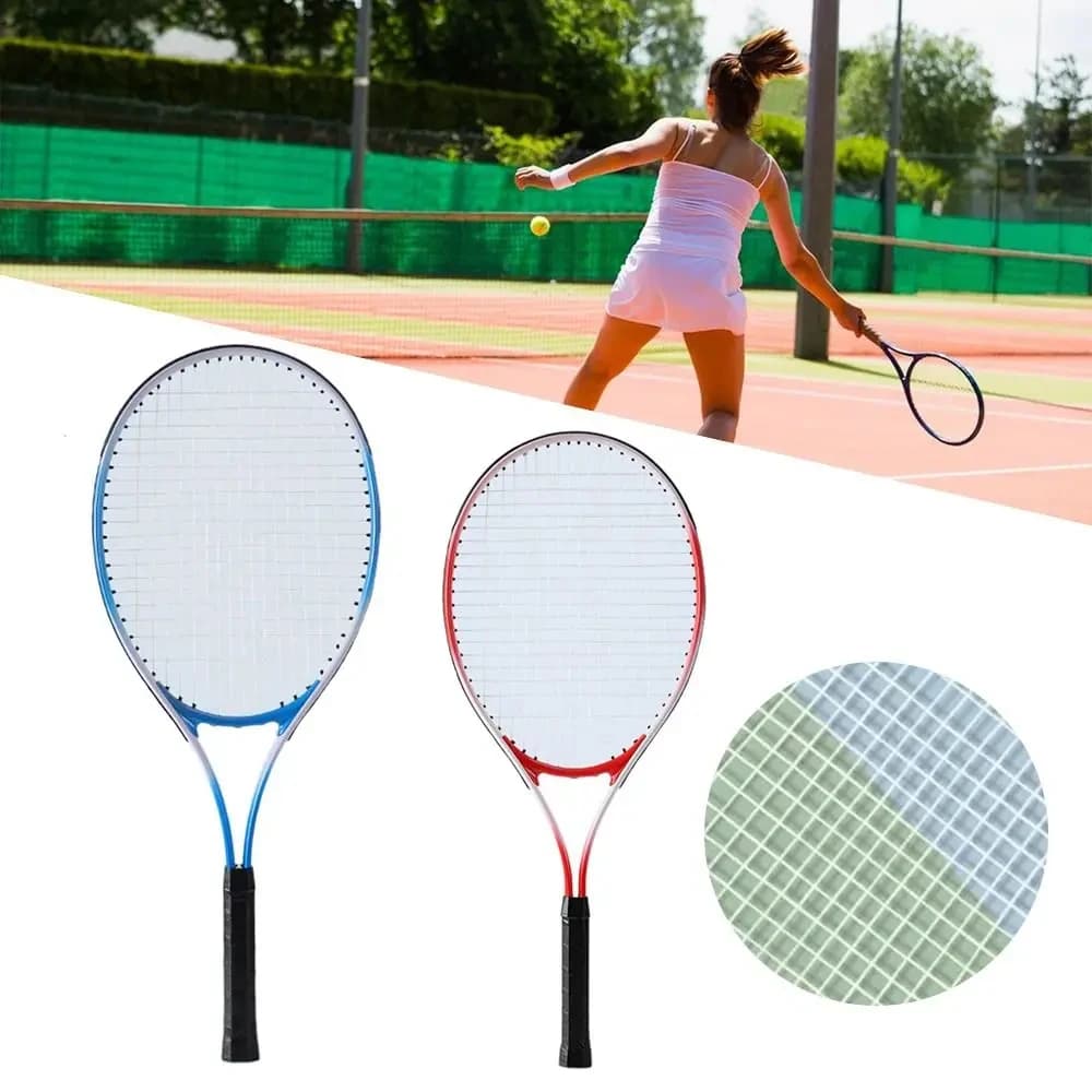 Unisex Child Tennis Racket Professional Training Racquet Shockproof Interactive Red/Blue Beginner-Friendly with Parent/Child Pla