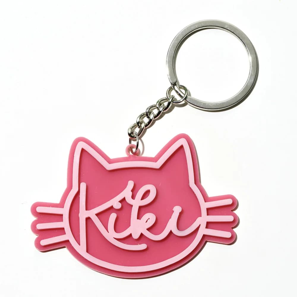 Portachiavi PMMA personalizzato da 1 pezzo: nome inciso personalizzato, design gattino, fai da te, inciso al laser, accessorio ideale per l'uso quotidiano e adorabile