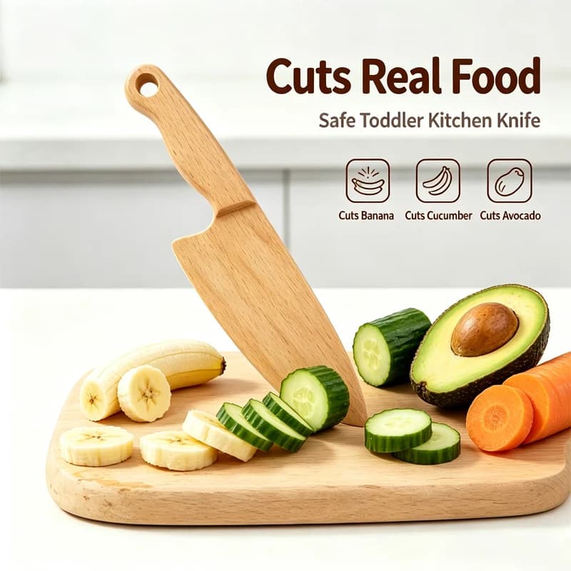 Coltello per bambini in legno per cucinare pesci carini a forma di dinosauro giocattolo da cucina taglierina per frutta e verdura utensili da cucina giocattoli coltello in legno per bambino