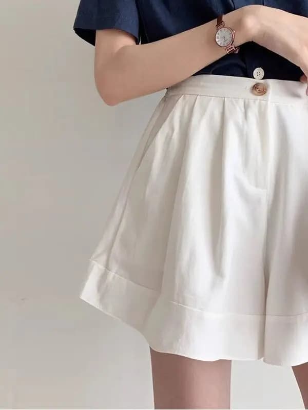 High Waist Cotton Linen Casual Shorts Women's Summer Thin Loose A-Line Wide Leg Pants plus Size M for Plump Sisters