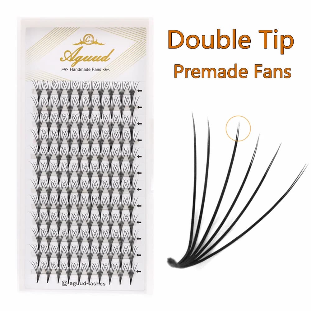 Ciglia Finte AGUUD Camellia Premade Fans, Soft Double Toe, Ciglia Piatte 3D 4D 5D 6D, Extensions Black Eyelash Scure for Volume