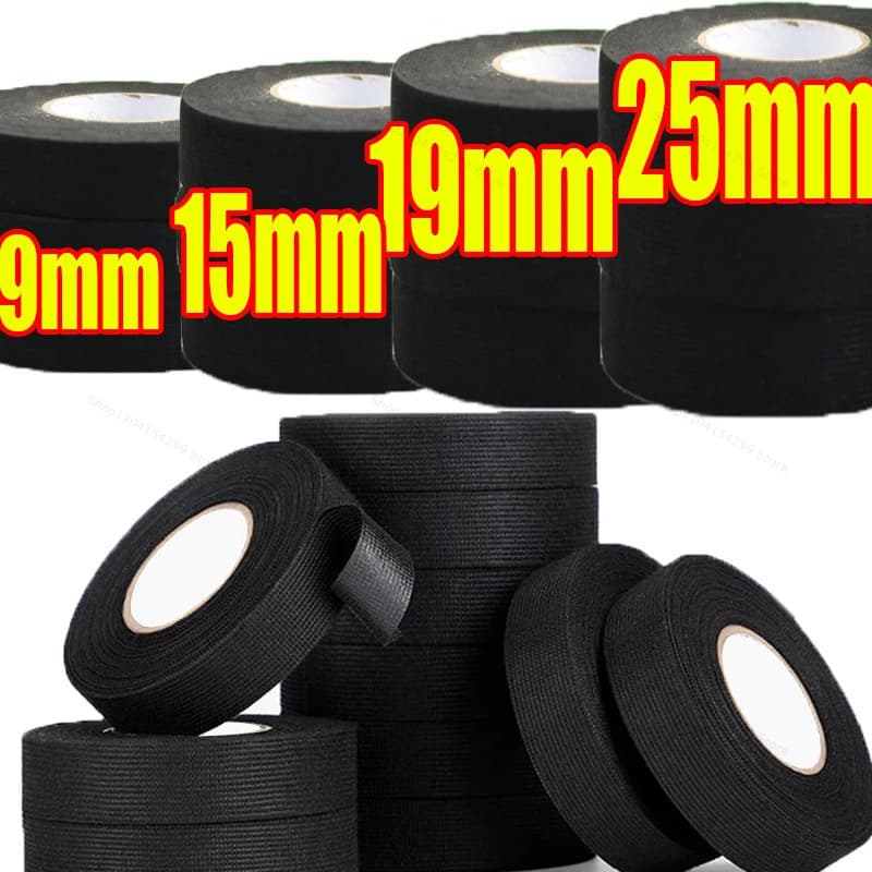 Black Electric Insulating Tape Fabric Adhesive Tape Fabric Tape for Vehicles Tapes Soundproof Resistance Heat-proof