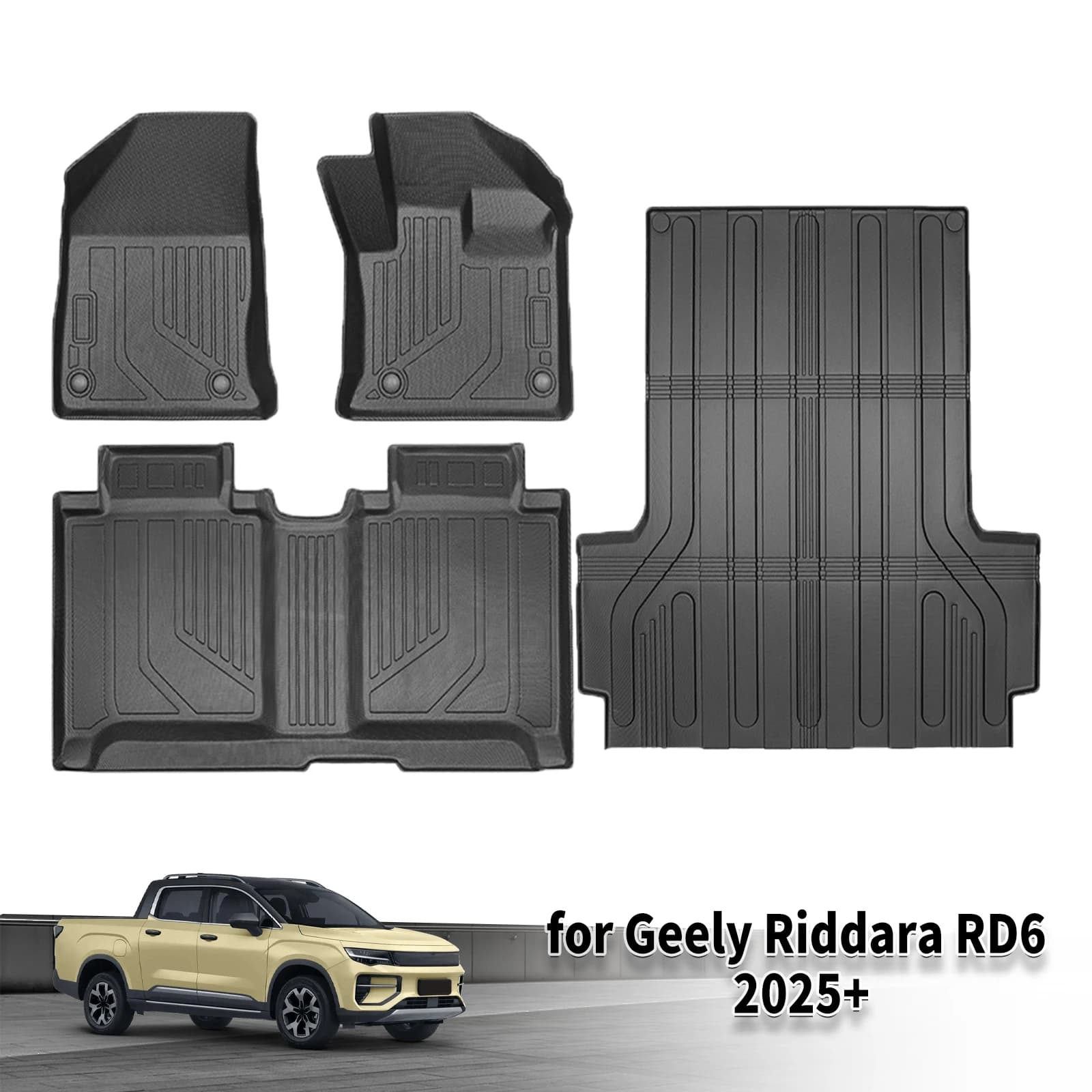 for Geely Riddara RD6 2025 2026 RHD Waterproof 3D TPE Floor & Trunk Mats, Perfect Fit Odorless Car Accessories (Not For LHD)