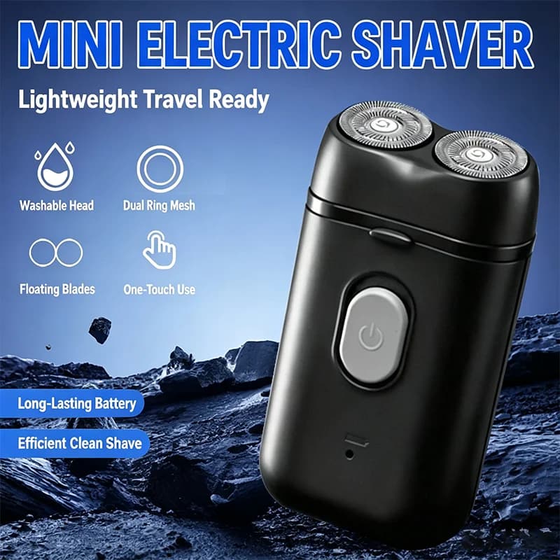 Men's Electric Portable Shaving Razor Dual Head Multi-Function Rechargeable Beard Trimmer