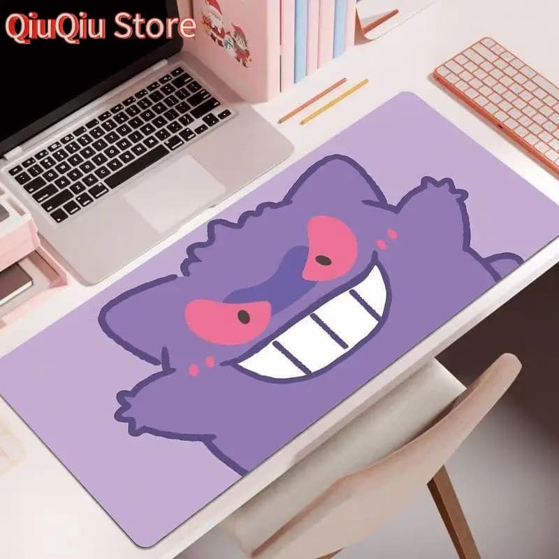 Simpatico tappetino per mouse grande Pokemon - Tappetino da scrivania da gioco Pikachu Gengar Kawaii, spessore 3 mm e antiscivolo