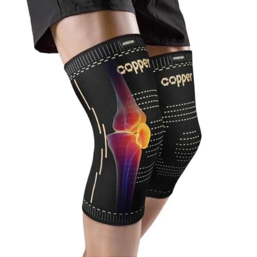 Copper Knee Braces for Men and Women Knee Compression Sleeves for Pain Relief, Arthritis, Sports and Recovery