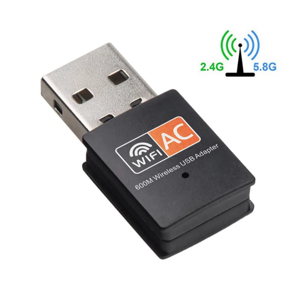 Dongle Wifi USB da 2,4 GHz + 5 GHz 600 Mbps Scheda di rete wireless Adattatore Wi-Fi USB wireless dual band Ricevitore Wifi Scheda di rete per PC