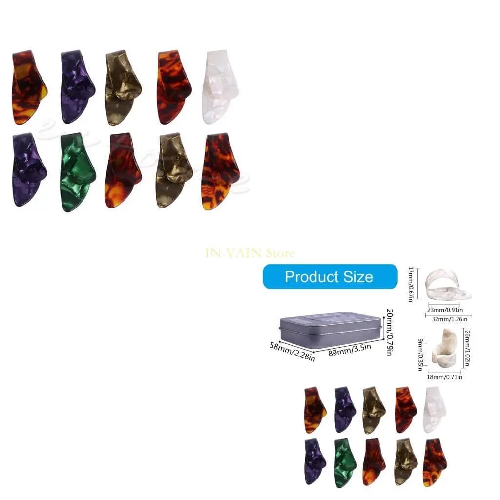 M5TC 10 pezzi set liparite colori misti per chitarra in celluloide, plettro per dito, plettri per pollice