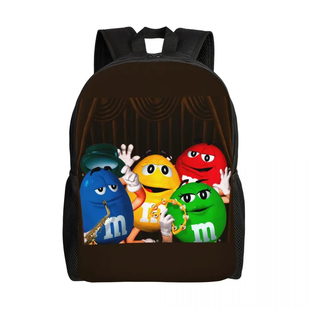 Divertenti zaini doppi MM per donna, uomo, scuola, studente universitario, bookbag, adatto per laptop da 15 pollici, sacchetti di caramelle al cioccolato