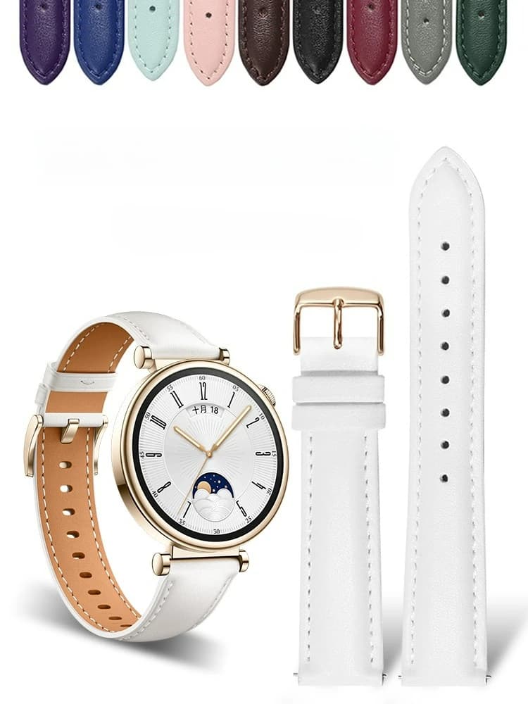 For Huawei Watch GT 6 White Genuine Leather Watch Strap GT4 5 3Pro Collector's Edition Butterfly Clasp Bracelet for Women