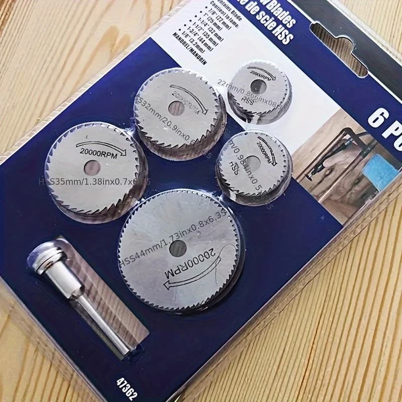 6Pcs Mini Circular Saw Blade, Hss Cutting Disc, Rotating Drilling Tool Accessories For Wood Plastic And Aluminum
