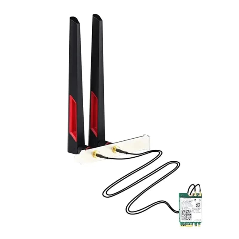 Scheda Wireless AT82-Tri Band Wifi 6E AX210 con Antenna 10DB, BT5.3, 5Ghz/6G/2.4G, 5374Mbps, con Staffa a Tutta Altezza