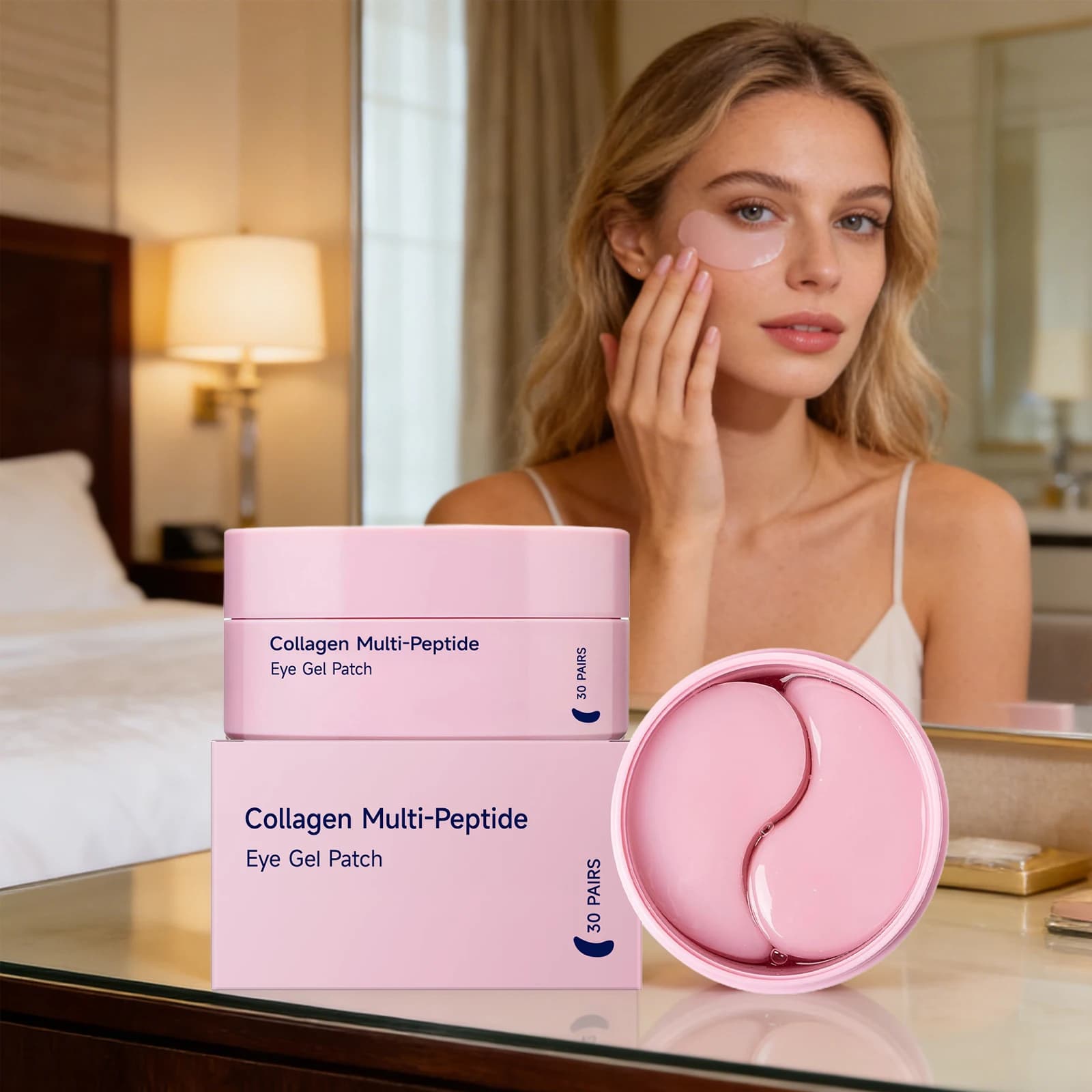 Patch Gel Occhi al Collagene Multi-peptide Rassodante e Liftante, Riduce le Rughe, Attenua le Linee Sottili, Anti Occhiaie, Idratante