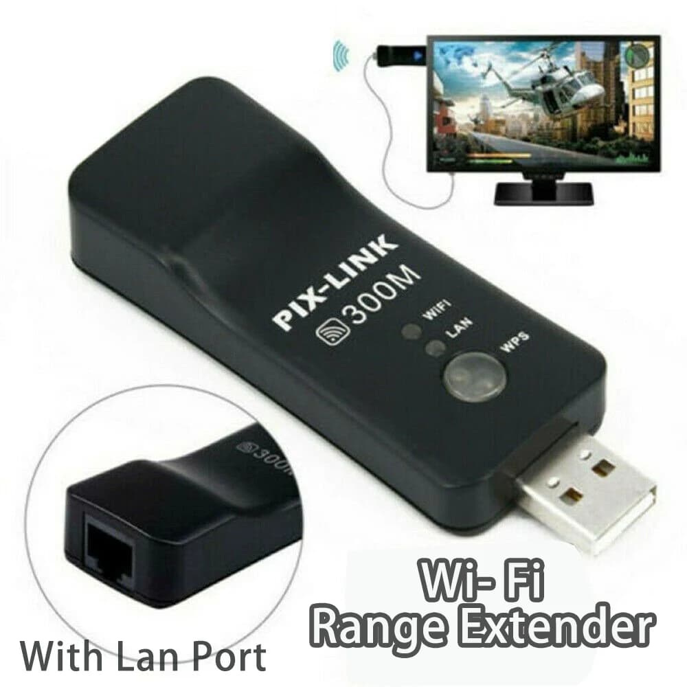 Ripetitore di rete USB 300M amplificatore di segnale Wireless Extender adattatore LAN WiFi Dongle cavo Ethernet RJ45 per Samsung Smart TV 3Q