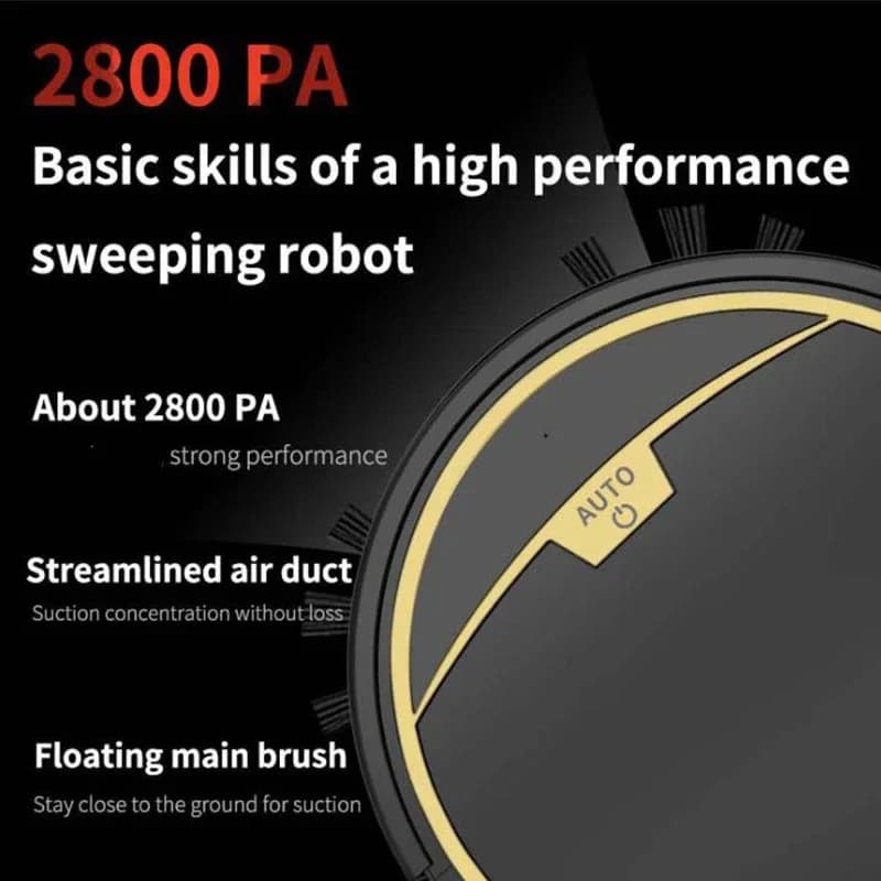 Robot aspirapolvere intelligente Sweep Mop 2800PA Aspirazione ciclonica Immagine Navigazione Mappa Piano intelligente Elettrodomestici