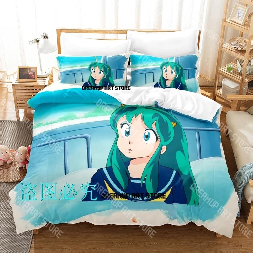 Fashion Urusei Yatsura Lum Anime Bedding Set Single Twin Full Queen King Size Bed Set Kids Bedroom Duvetcover Sets Bed Sheet Set