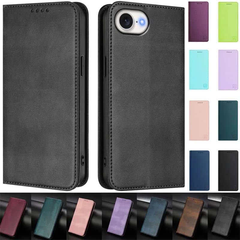 Custodia Magnetica i17e/i17Pro Max/i17 per iPhone 17e, Fundas in Pelle con Funzione Stand e Portafoglio per iPhone 17 Pro Max, Cover Posteriore Air Coque