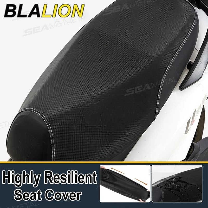 BLALION Motorcycle Seat Cover Premium Leather Stretchable Seat Cushion Cover Waterproof Dustproof Wear Resistant Seat Protector