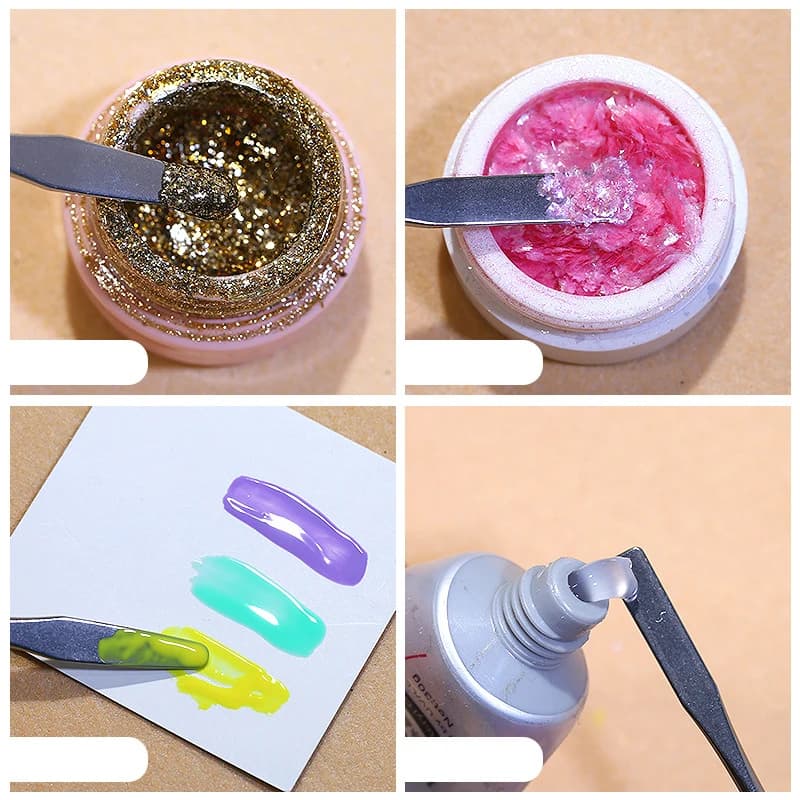 Stainless Steel Spatula for Nail Art, Gel for Nails, Accessories and Tools for Mixing Pigments