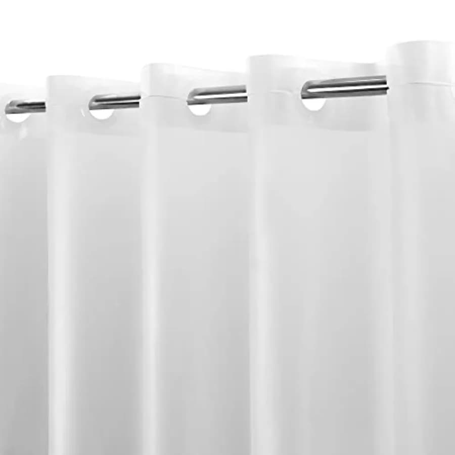 No Hook PEVA Shower Curtain or Liner - 8G Heavy Duty Frosted Bathroom Shower Curtain No Hooks Required, Waterproof Plastic PVC