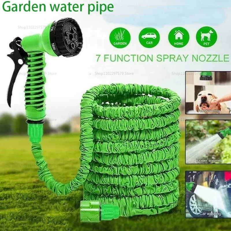 Tubo Magico Retrattile ad Alta Pressione con Pistola ad Acqua per Lavaggio Auto, Irrigazione Giardino e Pulizia Esterna Domestica