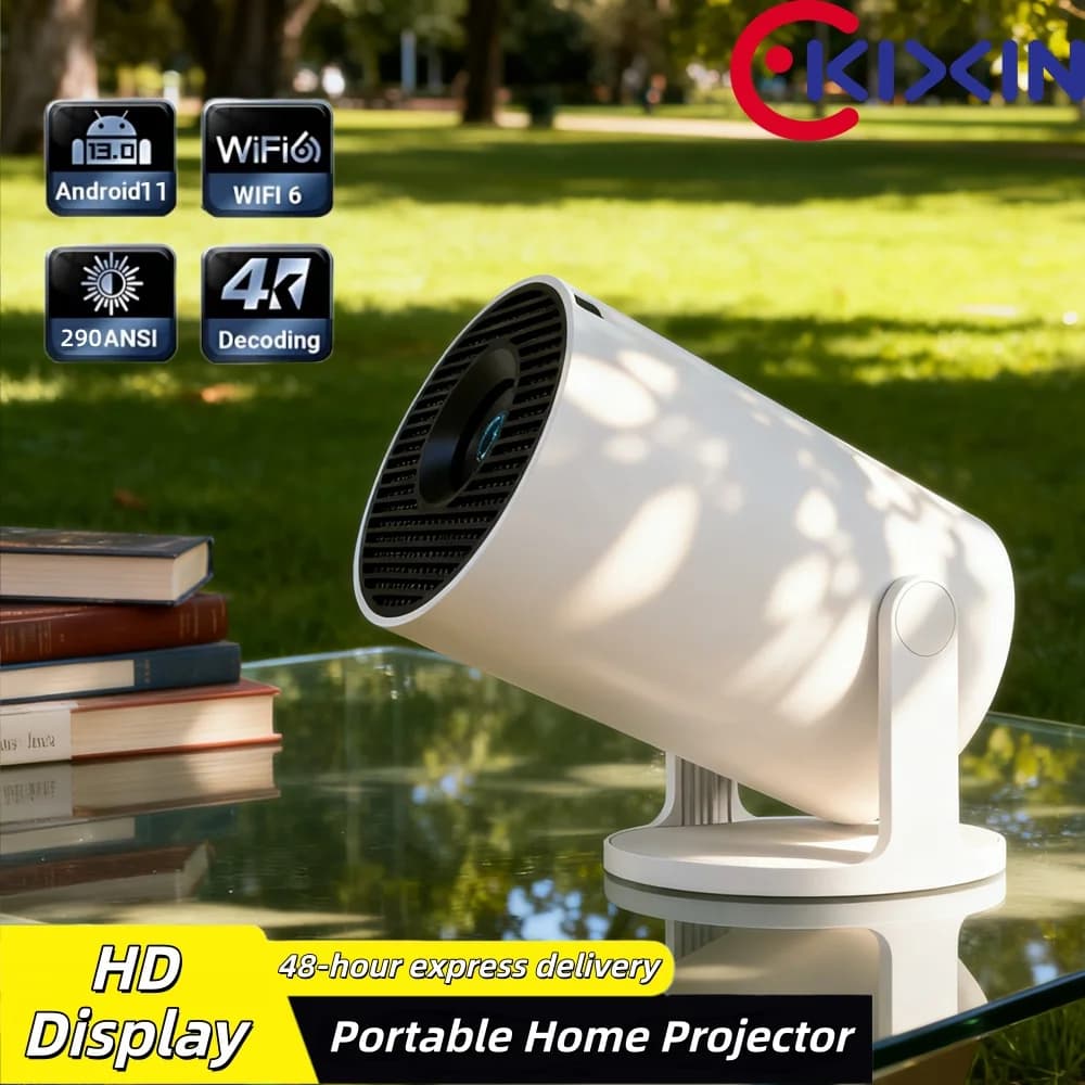 KIXIN Proiettore Beamer 4K HY300 HD 1080P Home LED Piccolo Proiettore portatile intelligente Android 11 Telefono Bluetooth Mini proiettore 4K