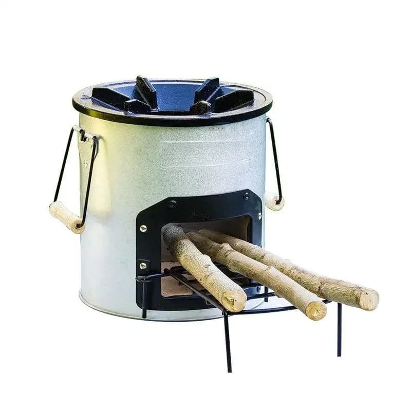 Fornello a Razzo Portatile da Campeggio, Stufa a Legna Senza Fumo per Cucinare, Ideale per Escursioni e Avventure nella Natura