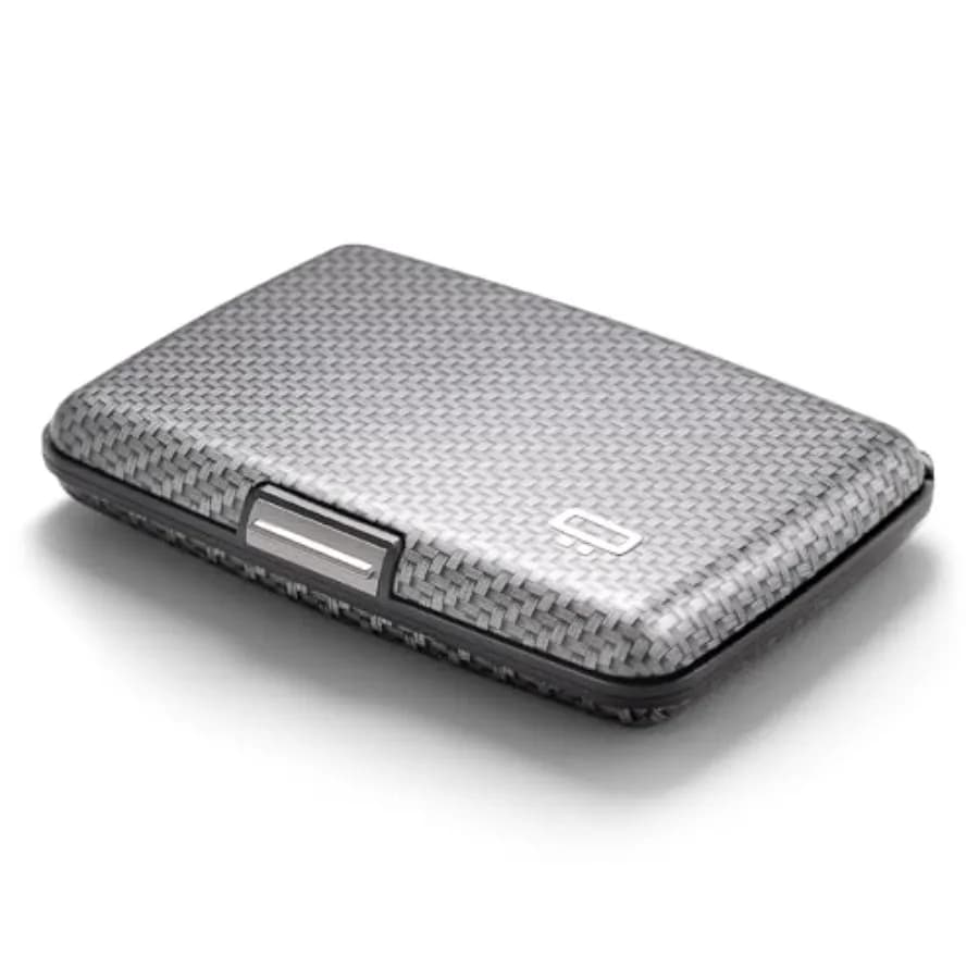Portacarte in alluminio con chiusura in metallo, protezione RFID contro la frode e la demagnetizzazione, portafoglio compatto, Smart Case modello STOCKHOLM