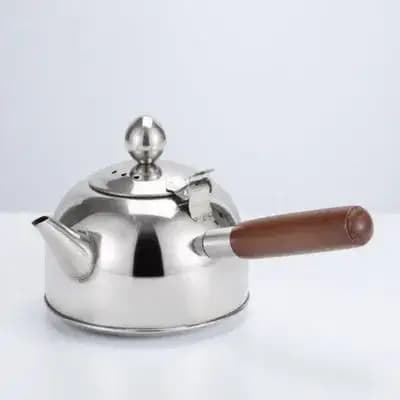 1Pcs Stainless Steel Tea Kettle 500Ml Glossy Finish Built-in Filter Ergonomic Handle for Gas Electric Stove Home Kitchen Use