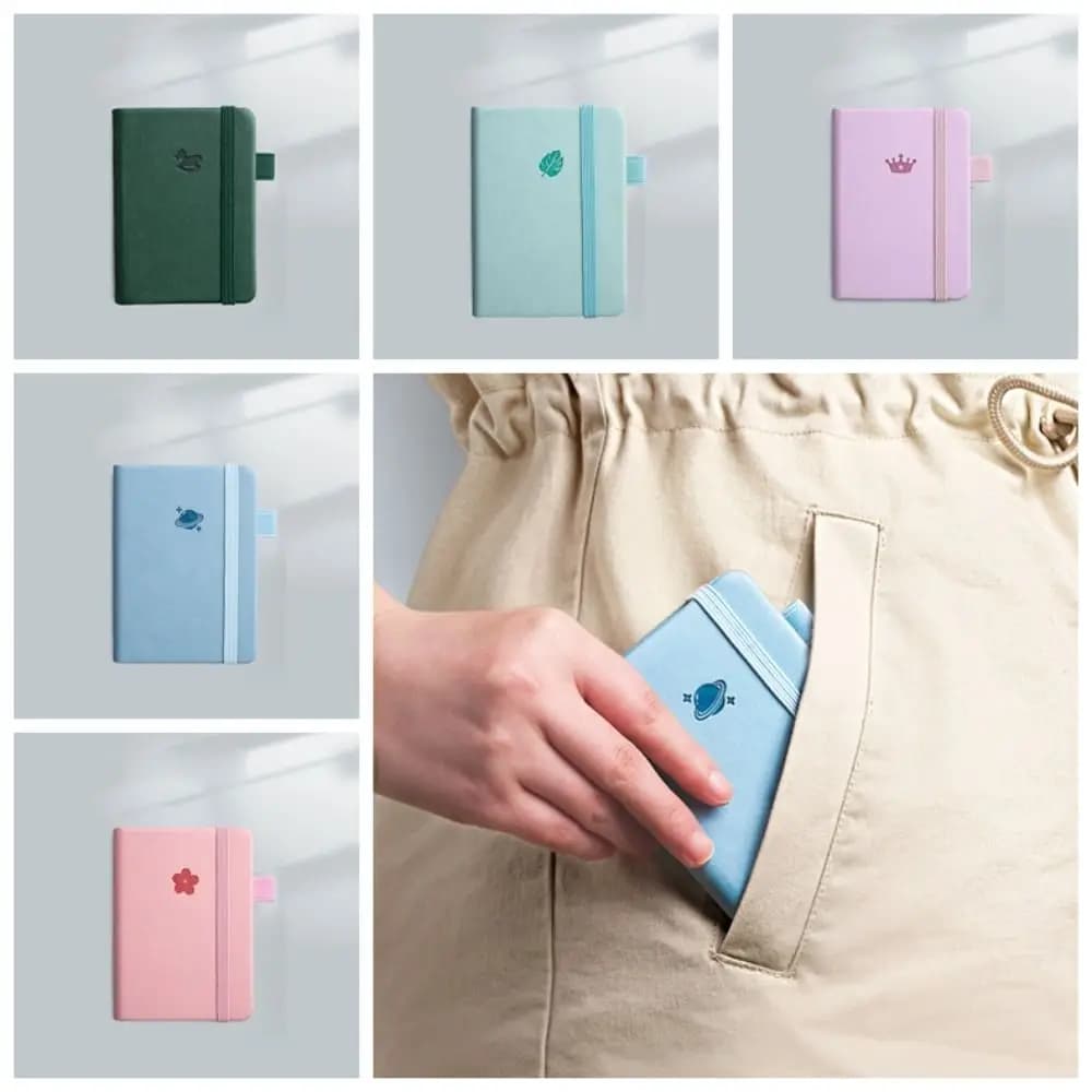 Agenda Portatile A7, Mini Taccuino per Appunti, Blocco Note Tascabile, Quaderno Spesso per Scuola