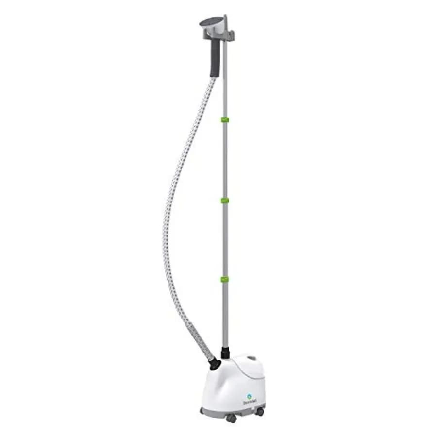 Vaporizzatore per Tessuti con Asta Telescopica e Spazzola per Tessuti, Tempo di Riscaldamento di 45 Secondi, Vapore Senza Prodotti Chimici, Gancio per Vestiti, Spazzola per Tessuti