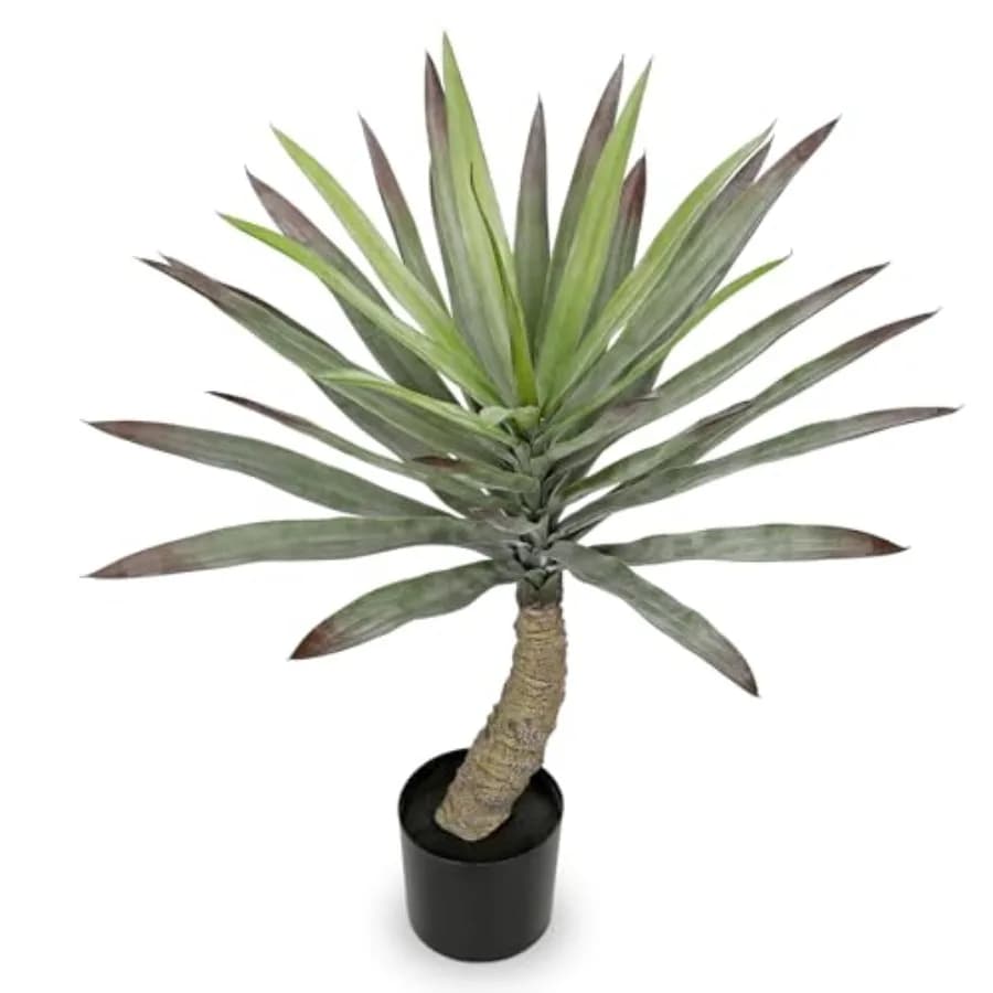 Grandi Piante di Agave Artificiali, 27,5 Pollici di Altezza, Finte Piante di Agave in Vaso, Piante Succulente Tropicali Finte per Casa, Ufficio, Stanza, Balcone