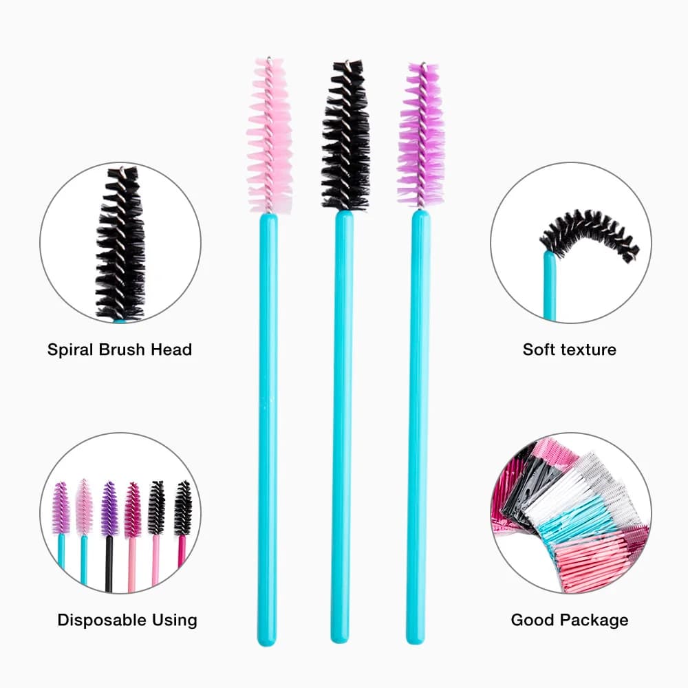 50 Pz/pacco Spazzole Per Ciglia Usa E Getta Ciglia Pennello Cosmetico Mascara Bacchette Strumento di Estensione Delle Ciglia Spooler Strumenti di Trucco